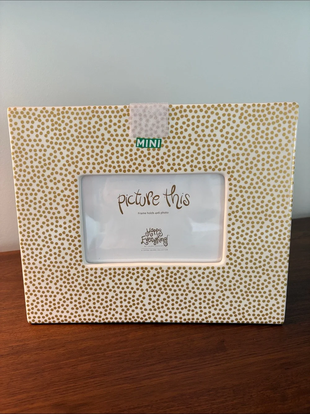 Happy Everything by Coton Colors Gold Dot Frame w/ Velcro for mini attachment